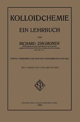 Zsigmondy |  Kolloidchemie | eBook | Sack Fachmedien