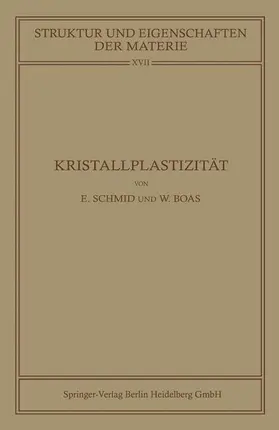 Boas / Schmid |  Kristallplastizität | Buch |  Sack Fachmedien