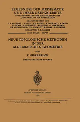 Hirzebruch |  Neue Topologische Methoden in der Algebraischen Geometrie | eBook | Sack Fachmedien