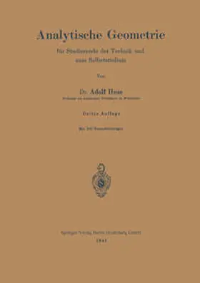 Hess |  Analytische Geometrie für Studierende der Technik und zum Selbststudium | eBook | Sack Fachmedien