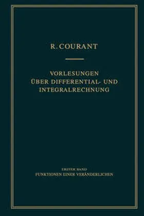 Courant |  Vorlesungen über Differential- und Integralrechnung | eBook | Sack Fachmedien