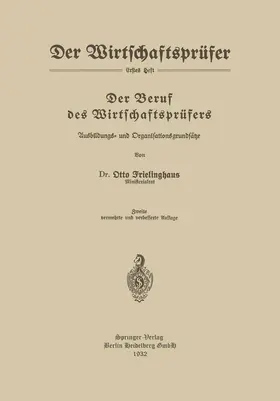 Frielinghaus |  Der Beruf des Wirtschaftsprüfers | Buch |  Sack Fachmedien