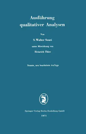Souci / Thies |  Ausführung qualitativer Analysen | Buch |  Sack Fachmedien