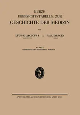 Aschoff / Diepgen |  Kurze Übersichtstabelle zur Geschichte der Medizin | eBook | Sack Fachmedien