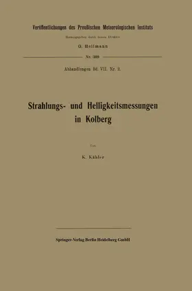Kaehler |  Strahlungs- und Helligkeitsmessungen in Kolberg | Buch |  Sack Fachmedien