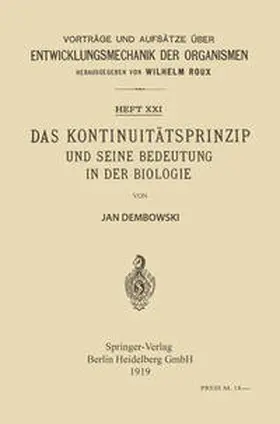 Dembowski |  Das Kontinuitätsprinzip und seine Bedeutung in der Biologie | eBook | Sack Fachmedien