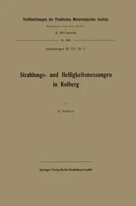Kaehler |  Strahlungs- und Helligkeitsmessungen in Kolberg | eBook | Sack Fachmedien