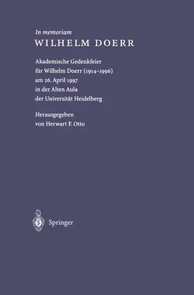 Doerr / Otto |  In memoriam WILHELM DOERR | Buch |  Sack Fachmedien