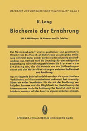 Lang |  Biochemie der Ernährung | eBook | Sack Fachmedien