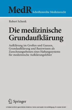 Schenk | Die medizinische Grundaufklärung | E-Book | sack.de