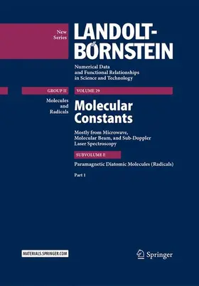 Hüttner / Christen |  Molecular Constants Mostly from Microwave, Molecular Beam, and Sub-Doppler Laser Spectroscopy | Buch |  Sack Fachmedien