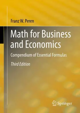 Peren |  Math for Business and Economics | Buch |  Sack Fachmedien