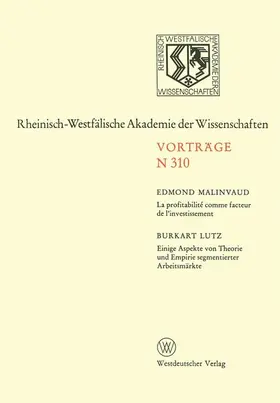 Stafleu / Demoulin / Linczevski |  La Profitabilité comme facteur de l'investissement. Einige Aspekte von Theorie und Empirie segmentierter Arbeitsmärkte | Buch |  Sack Fachmedien
