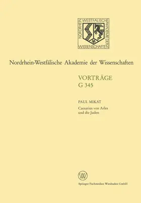 Mikat |  Caesarius von Arles und die Juden | Buch |  Sack Fachmedien