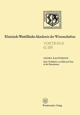 Kauffmann |  Zum Verhältnis von Bild und Text in der Renaissance | Buch |  Sack Fachmedien