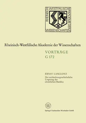 Langlotz |  Der architekturgeschichtliche Ursprung der christlichen Basilika | Buch |  Sack Fachmedien