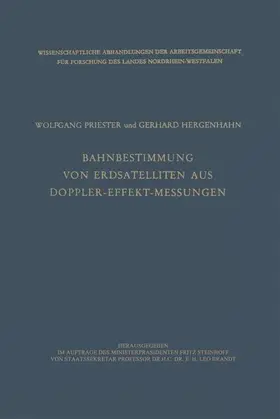 Priester |  Bahnbestimmung von Erdsatelliten aus Doppler-Effekt-Messungen | Buch |  Sack Fachmedien