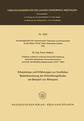 Heske |  Erkenntnisse und Erfahrungen zur forstlichen Bodenbenutzung der Entwicklungsländer am Beispiel von Äthiopien | Buch |  Sack Fachmedien