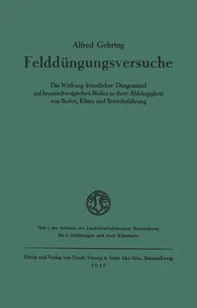 Gehring |  Felddüngungsversuche | Buch |  Sack Fachmedien