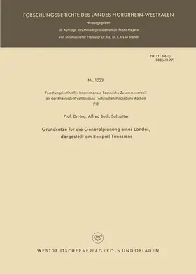 Buch |  Grundsätze für die Generalplanung eines Landes, dargestellt am Beispiel Tunesiens | Buch |  Sack Fachmedien