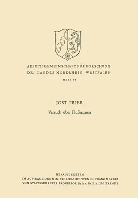 Trier |  Versuch über Flußnamen | Buch |  Sack Fachmedien