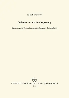 Atteslander |  Probleme der sozialen Anpassung | Buch |  Sack Fachmedien