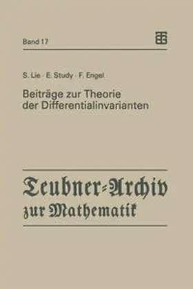 Lie / Czichowski / Study |  Beiträge zur Theorie der Differentialinvarianten | eBook | Sack Fachmedien