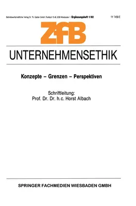 Albach |  Unternehmensethik | Buch |  Sack Fachmedien