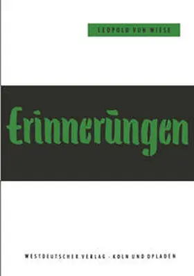 Wiese |  Erinnerungen | eBook | Sack Fachmedien