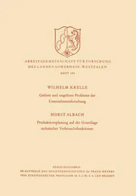 Krelle |  Gelöste und ungelöste Probleme der Unternehmensforschung / Produktionsplanung auf der Grundlage technischer Verbrauchsfunktionen | eBook | Sack Fachmedien