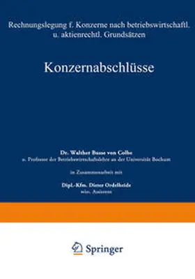 Busse Von Colbe |  Konzernabschlüsse | eBook | Sack Fachmedien