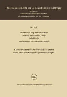Stüdemann |  Korrosionsverhalten rostbeständiger Stähle unter der Einwirkung von Spülmittellösungen | eBook | Sack Fachmedien
