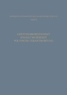 Vaubel |  Leistungsbereitschaft, Soziale Sicherheit, Politische Verantwortung | eBook | Sack Fachmedien