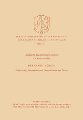 Rensch |  Gedächtnis, Abstraktion und Generalisation bei Tieren | eBook | Sack Fachmedien