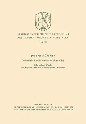 Höffner |  Industrielle Revolution und religiöse Krise | Buch |  Sack Fachmedien