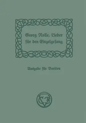 Rolle |  Lieder für den Einzelgesang | Buch |  Sack Fachmedien