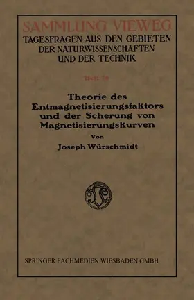 Würschmidt |  Theorie des Entmagnetisierungsfaktors und der Scherung von Magnetisierungskurven | Buch |  Sack Fachmedien