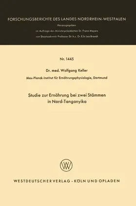 Keller |  Studie zur Ernährung bei zwei Stämmen in Nord-Tanganyika | Buch |  Sack Fachmedien