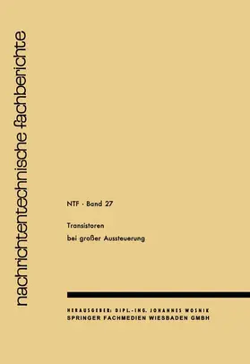 J. Wosnik |  Transistoren bei großer Aussteuerung | Buch |  Sack Fachmedien