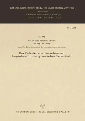 Schwiete | Das Verhalten von rheinischem und bayrischem Trass in hydraulischen Bindemitteln | Buch | 978-3-663-03363-9 | sack.de