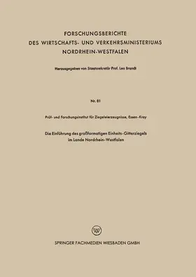 Loparo |  Die Einführung des großformatigen Einheits-Gitterziegels im Lande Nordrhein-Westfalen | Buch |  Sack Fachmedien