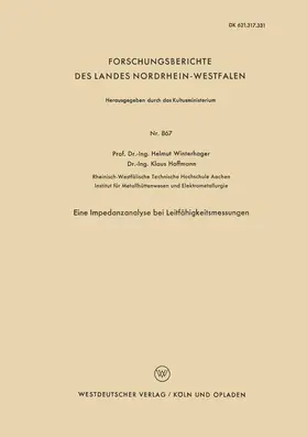 Winterhager |  Eine Impedanzanalyse bei Leitfähigkeitsmessungen | Buch |  Sack Fachmedien