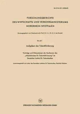 Schairer |  Aufgaben der Talentförderung | Buch |  Sack Fachmedien