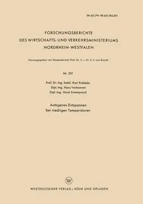 Krekeler |  Autogenes Entspannen bei niedrigen Temperaturen | Buch |  Sack Fachmedien