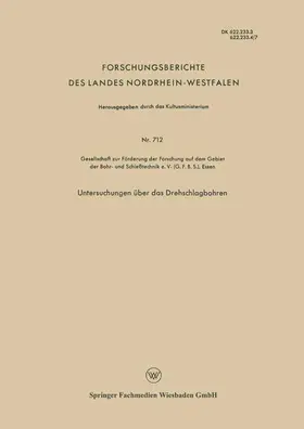 Loparo |  Untersuchungen über das Drehschlagbohren | Buch |  Sack Fachmedien