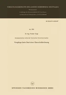 Voigt |  Vorgänge beim Start einer Überschallströmung | Buch |  Sack Fachmedien