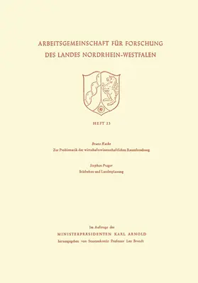 Kuske |  Zur Problematik der wirtschaftswissenschaftlichen Raumforschung / Städtebau und Landesplanung | Buch |  Sack Fachmedien