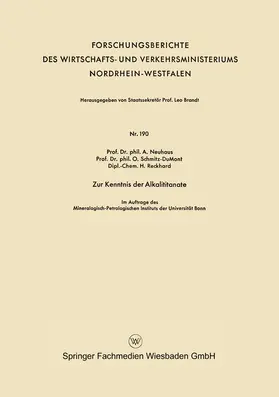 Neuhaus |  Zur Kenntnis der Alkalititanate | Buch |  Sack Fachmedien