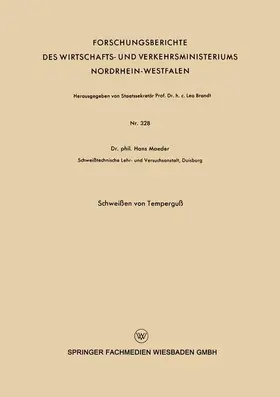 Maeder |  Schweißen von Temperguß | Buch |  Sack Fachmedien