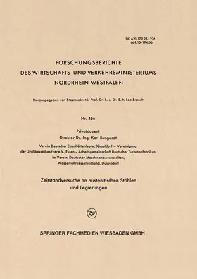 Bungardt |  Zeitstandversuche an austenitischen Stählen und Legierungen | Buch |  Sack Fachmedien